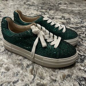 Betsy Johnson Green Glitter Women's Sneakers